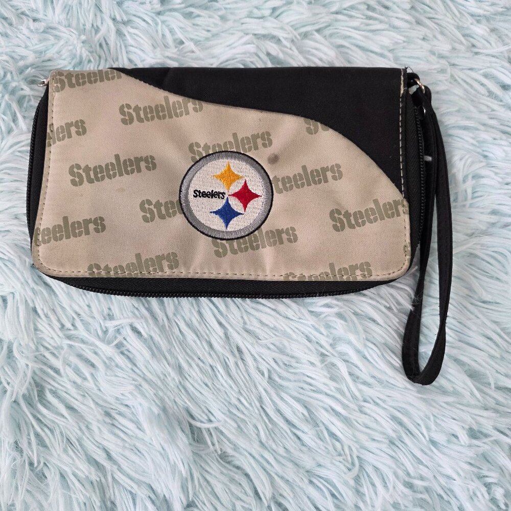 Pittsburgh‎ Steelers NFL Logo Zip-Around Organizer Wallet Wristlet